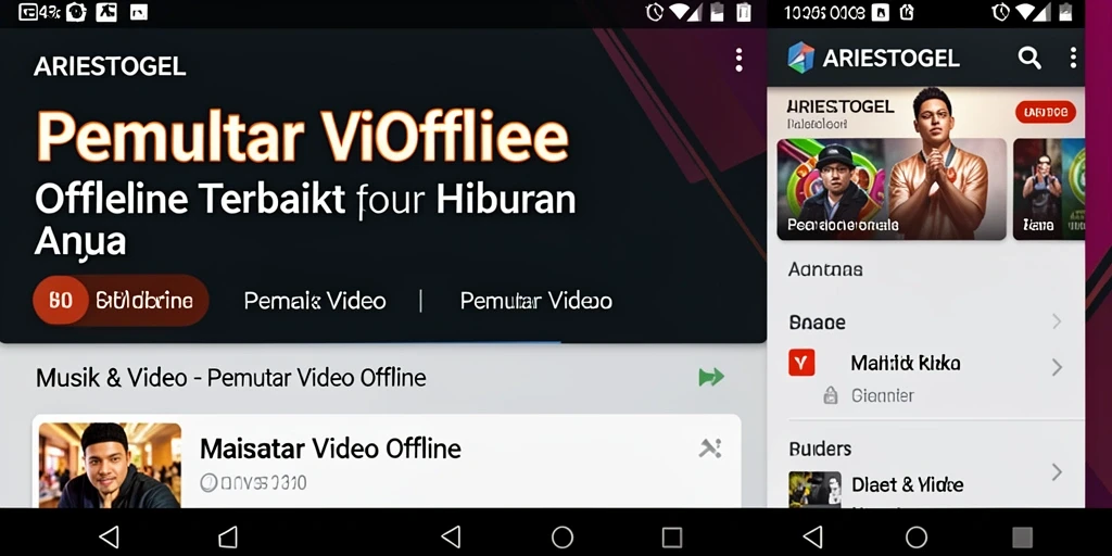 Antarmuka aplikasi Pemutar Video Offline ARIESTOGEL yang menarik dan mudah digunakan.