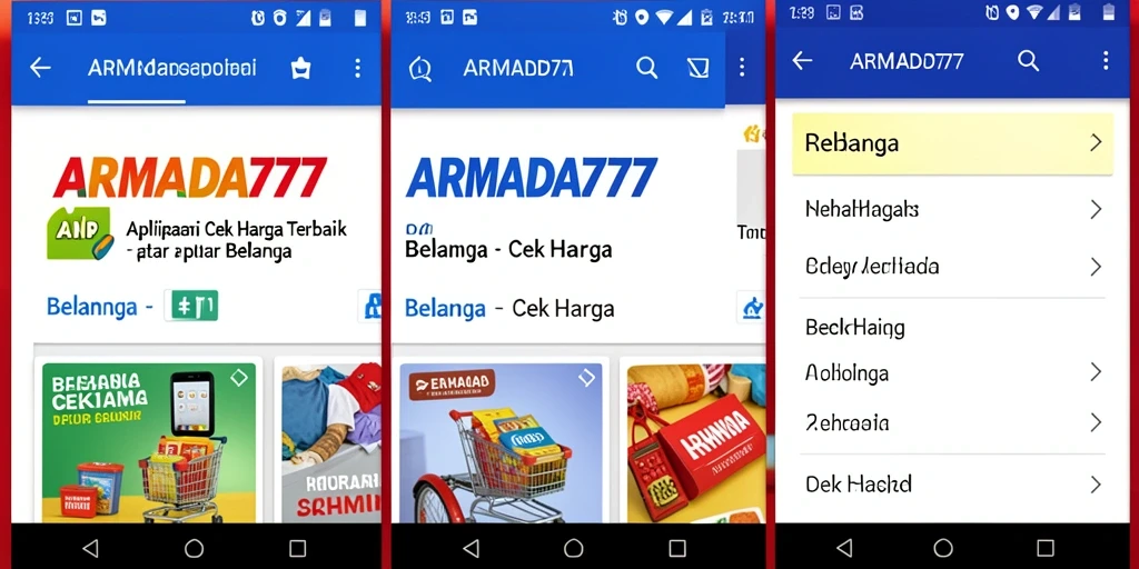 Antarmuka aplikasi Cek Harga ARMADA777 yang intuitif dan informatif.