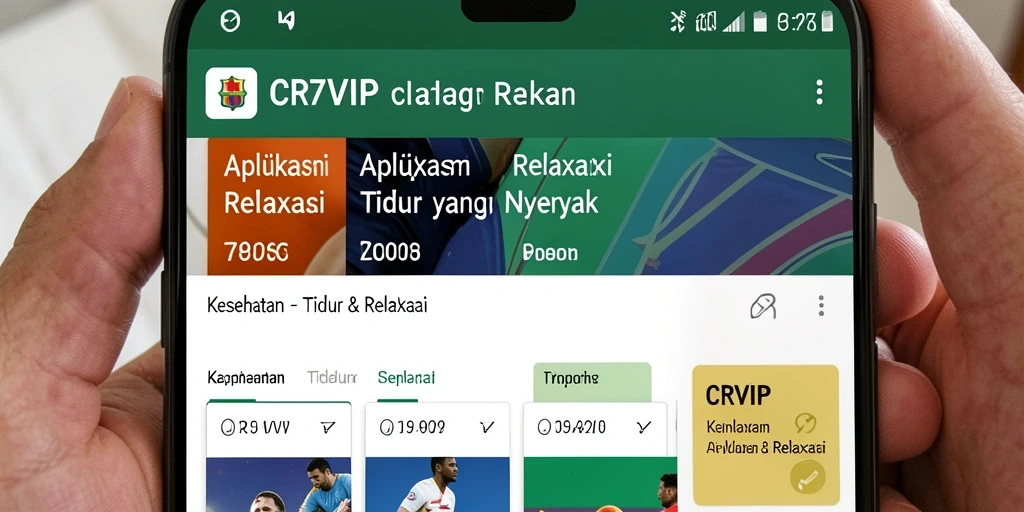 Antarmuka CR7VIP yang menarik untuk tidur dan relaksasi.