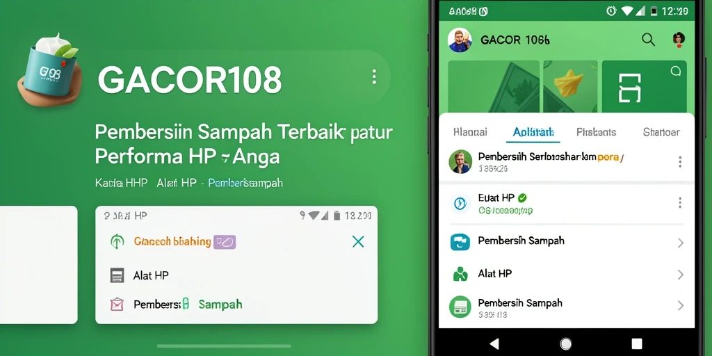 Screenshot utama GACOR108 dengan tampilan antarmuka pembersih sampah.