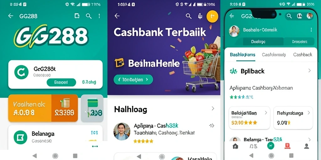 Antarmuka aplikasi GG288 yang menunjukkan fitur Cashback yang menarik.