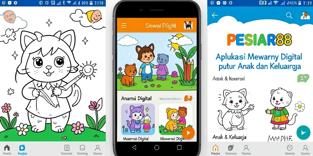 Antarmuka PESIAR88 yang menarik dan user-friendly untuk mewarnai.