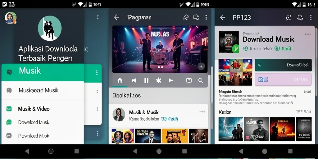 Antarmuka aplikasi PP123 yang sederhana dan efektif untuk Download Musik.
