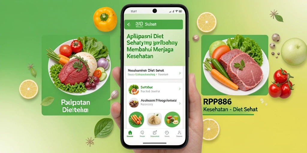 Tampilan antarmuka aplikasi Diet Sehat RP886 yang user-friendly.