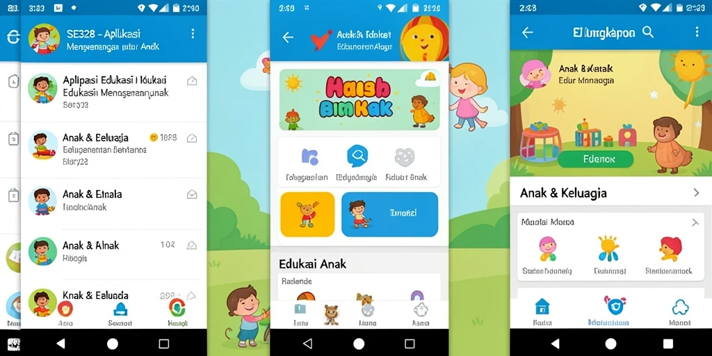 Antarmuka SE328 yang ceria dan interaktif untuk edukasi anak.